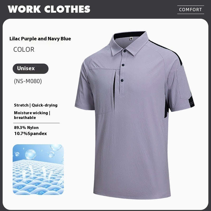 Lapel Short Sleeve Business Work Wear