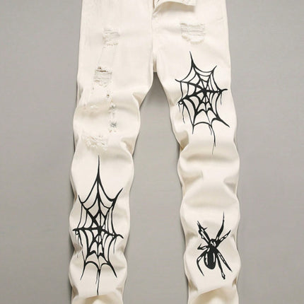 High Street Vibe Style Loose Straight Wide Leg Pants American Spider
