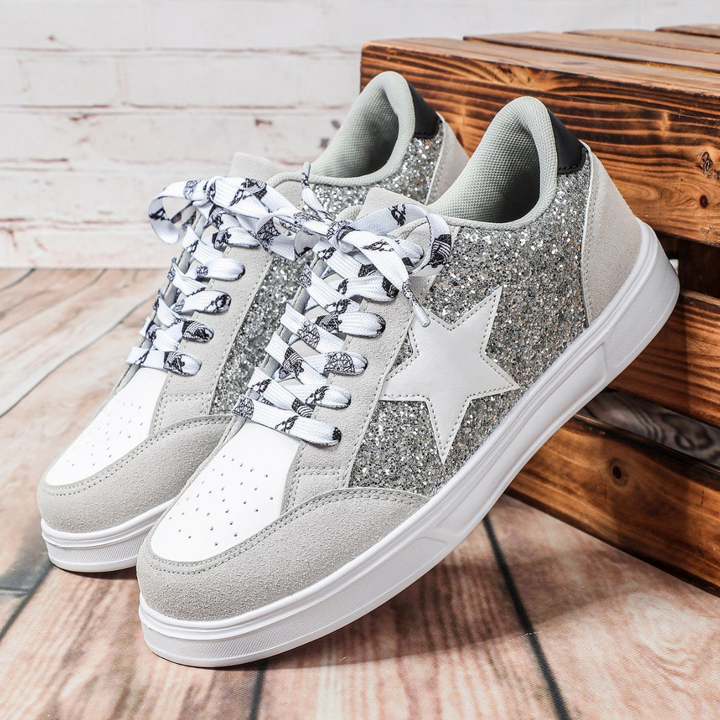 Women's Trendy Casual Sneaker Couple Leopard Print All-match Sequins