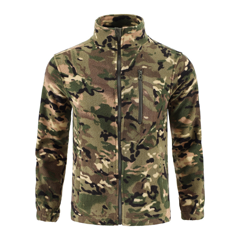 Camouflage Fleece Double-sided Polar Fleece Cardigan
