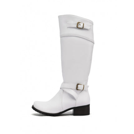 Women's Belt Buckle Plus Size High Leg Boot