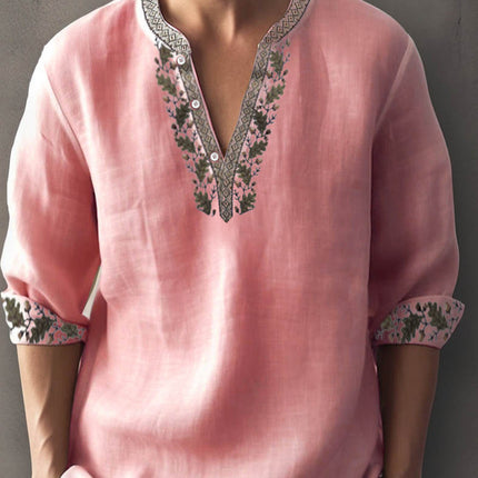 3D Digital Printing Bamboo Linen Long Sleeve European And American