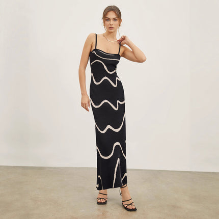 Striped Knitted Sexy Bodycon Dress Women