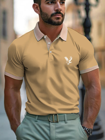 Casual Style Commuter's All-matching Digital Printing Lapel Men's Polo Shirt