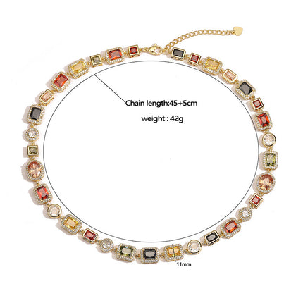 Retro Light-luxury Geometric Jewelry Set Featuring A Bracelet And Necklace