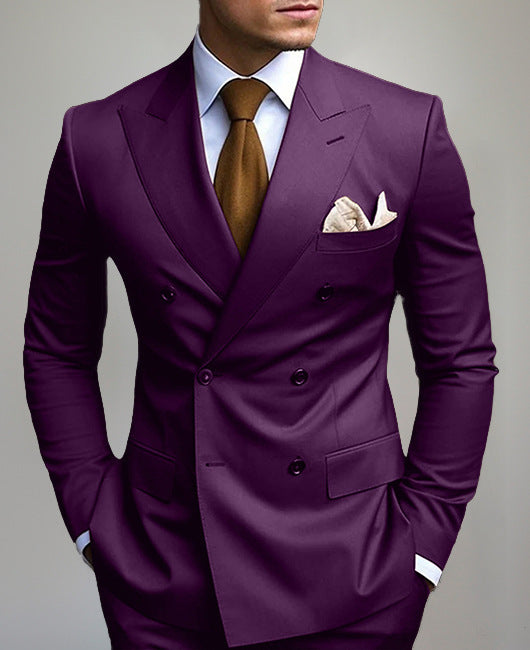 New Men's Printed Posterior Median Split Suit Jacket