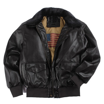 Retro Oversized US Air Force Fur Leather Coat