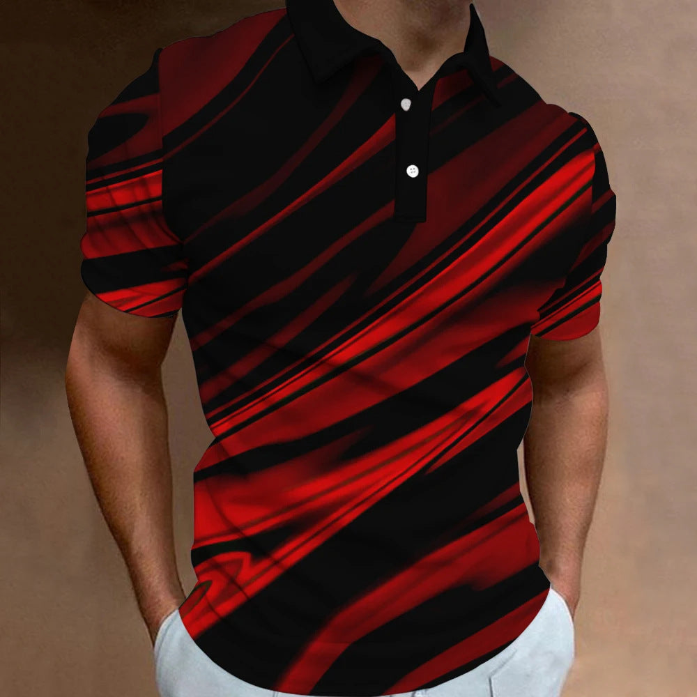 Men's Casual Loose Short Sleeves Plus Size Printed Aurora