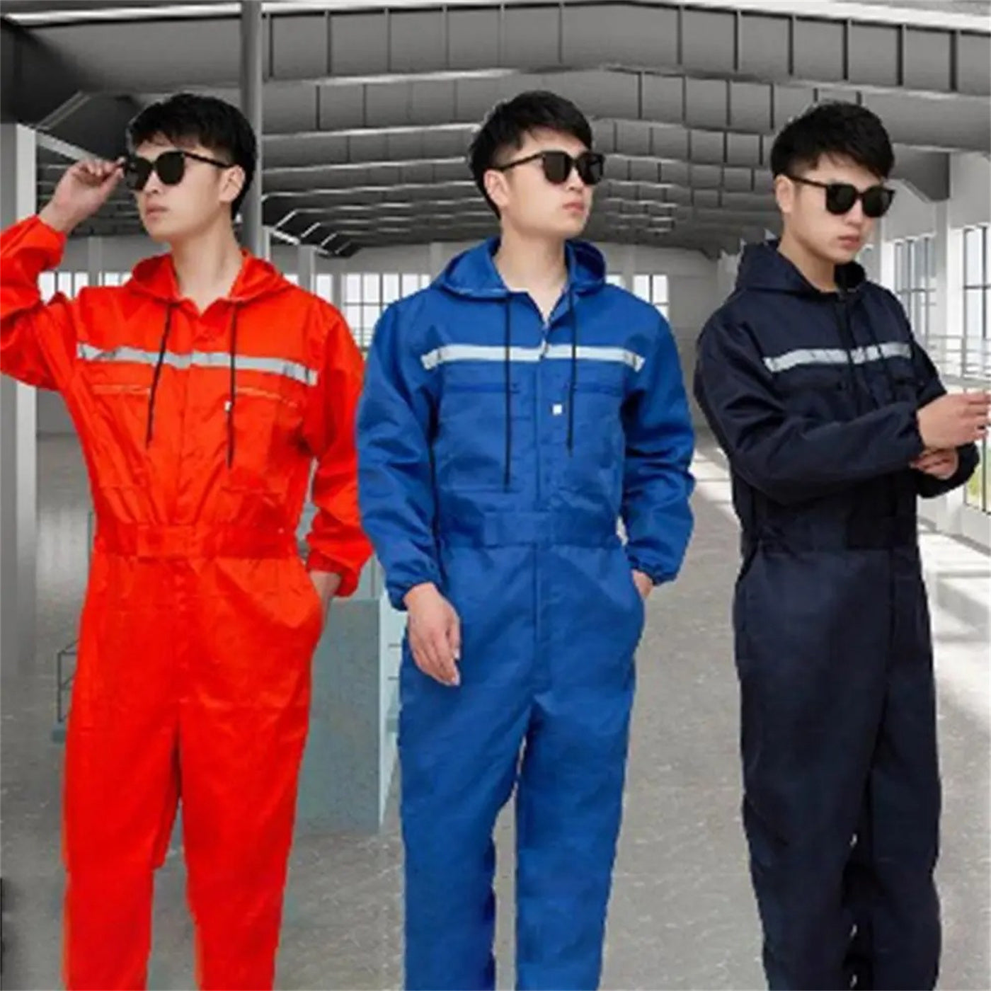 Men's One-piece Hooded Work Suit