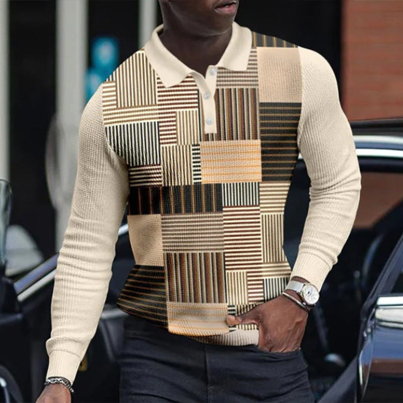 Fashion New Men's 3D Printed Long-sleeved Top