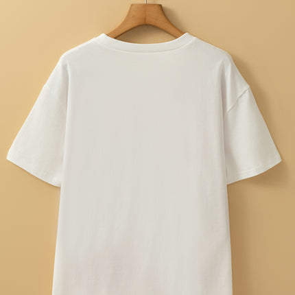White FLOWER MARKET Graphic T Shirt
