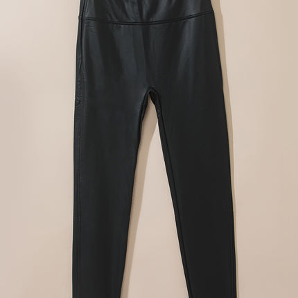 Black Faux Leather Skinny Leggings