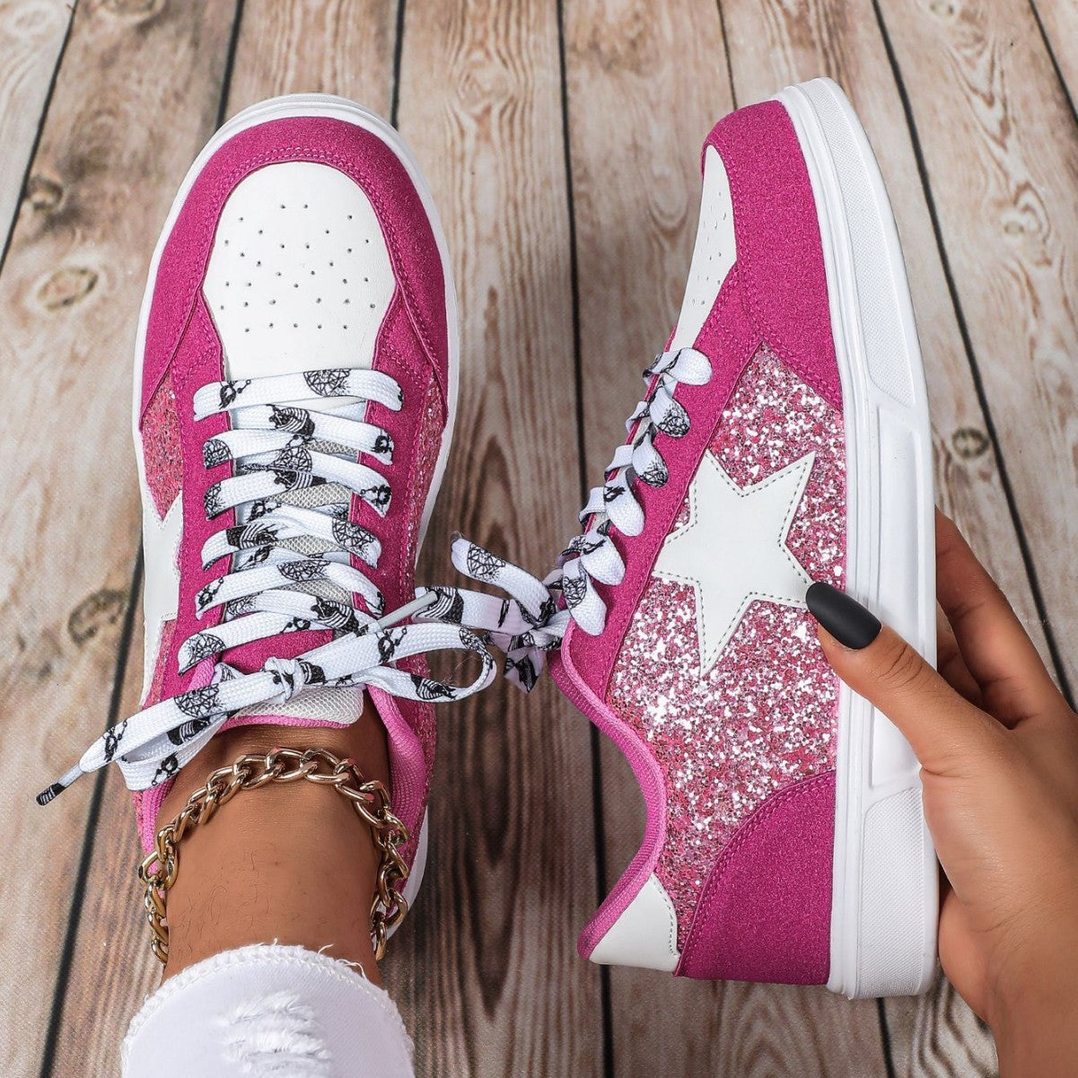 Women's Trendy Casual Sneaker Couple Leopard Print All-match Sequins