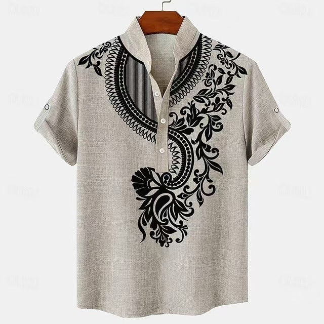 Men's Fashion Personalized Button Linen Leisure Shirt