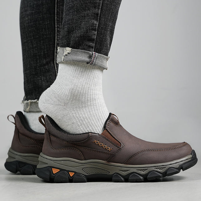 Rubber Wear-resistant Men's Casual Leather Shoes