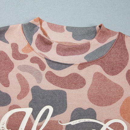 Multicolour Camouflage Western Graphic Plus Size Sweatshirt