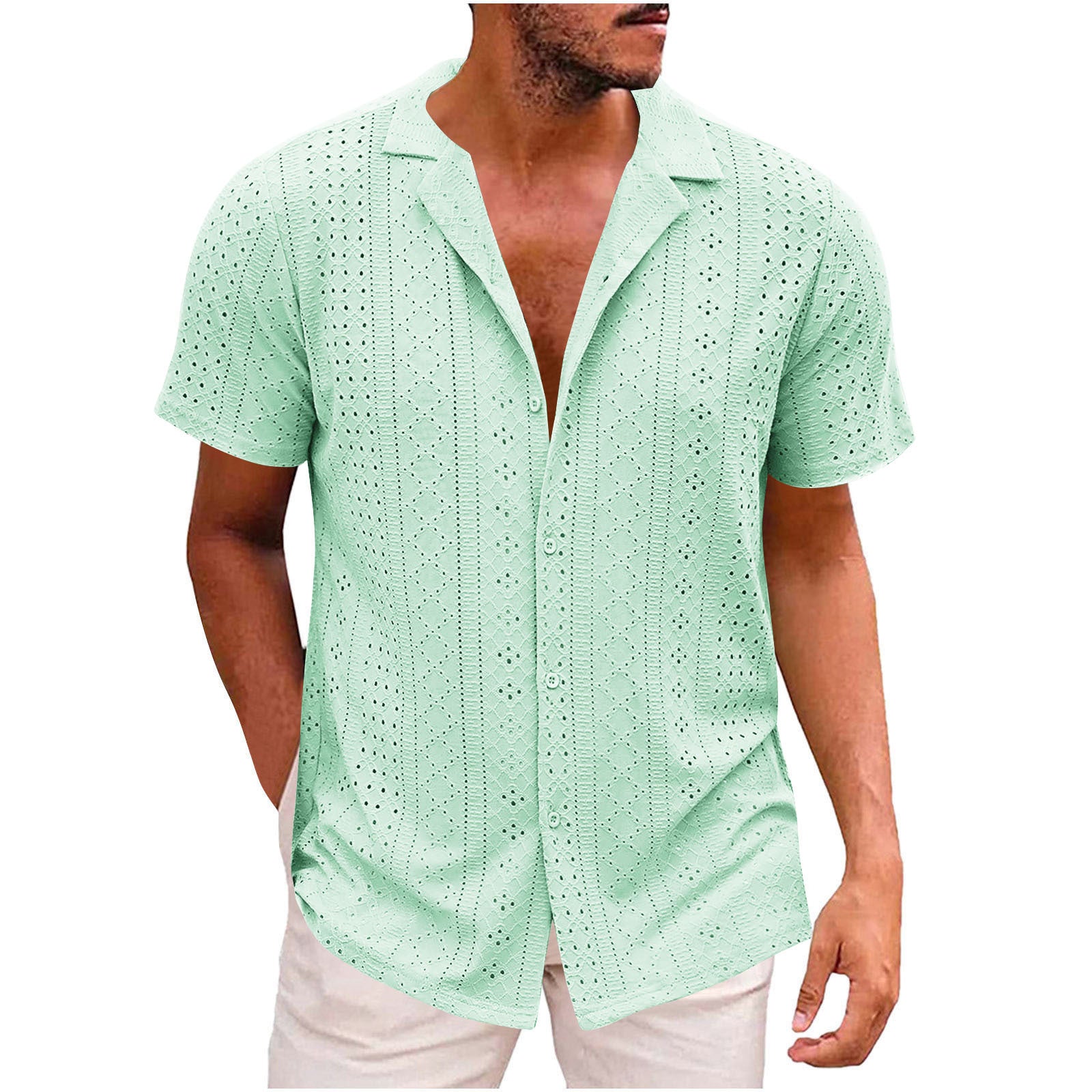 Breathable Lightweight Lapel Men's Casual Shirt