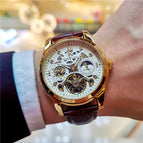 Brown With Gold And White / Butterfly Clasp