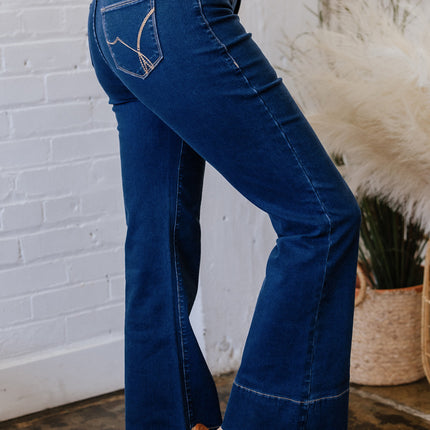 Sail Blue Center Seam Deep Wash Straight Jeans