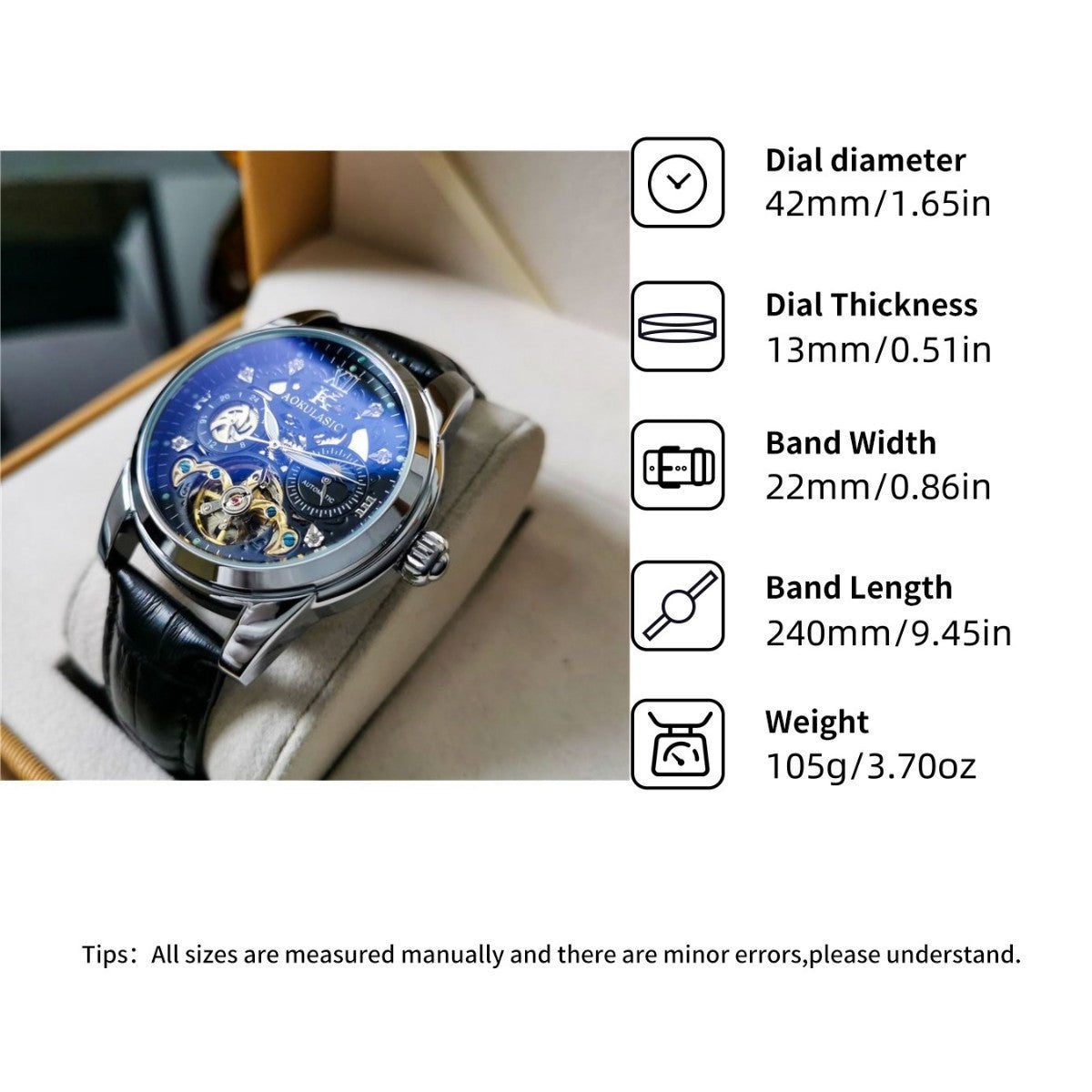 Automatic Mechanical Watch Vintage Men's Waterproof Luminous