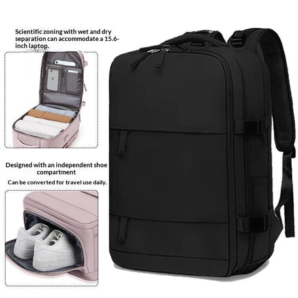 Mens Casual Travel Waterproof Laptop Backpack With Dry-Wet Separation