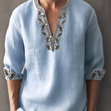 3D Digital Printing Bamboo Linen Long Sleeve European And American