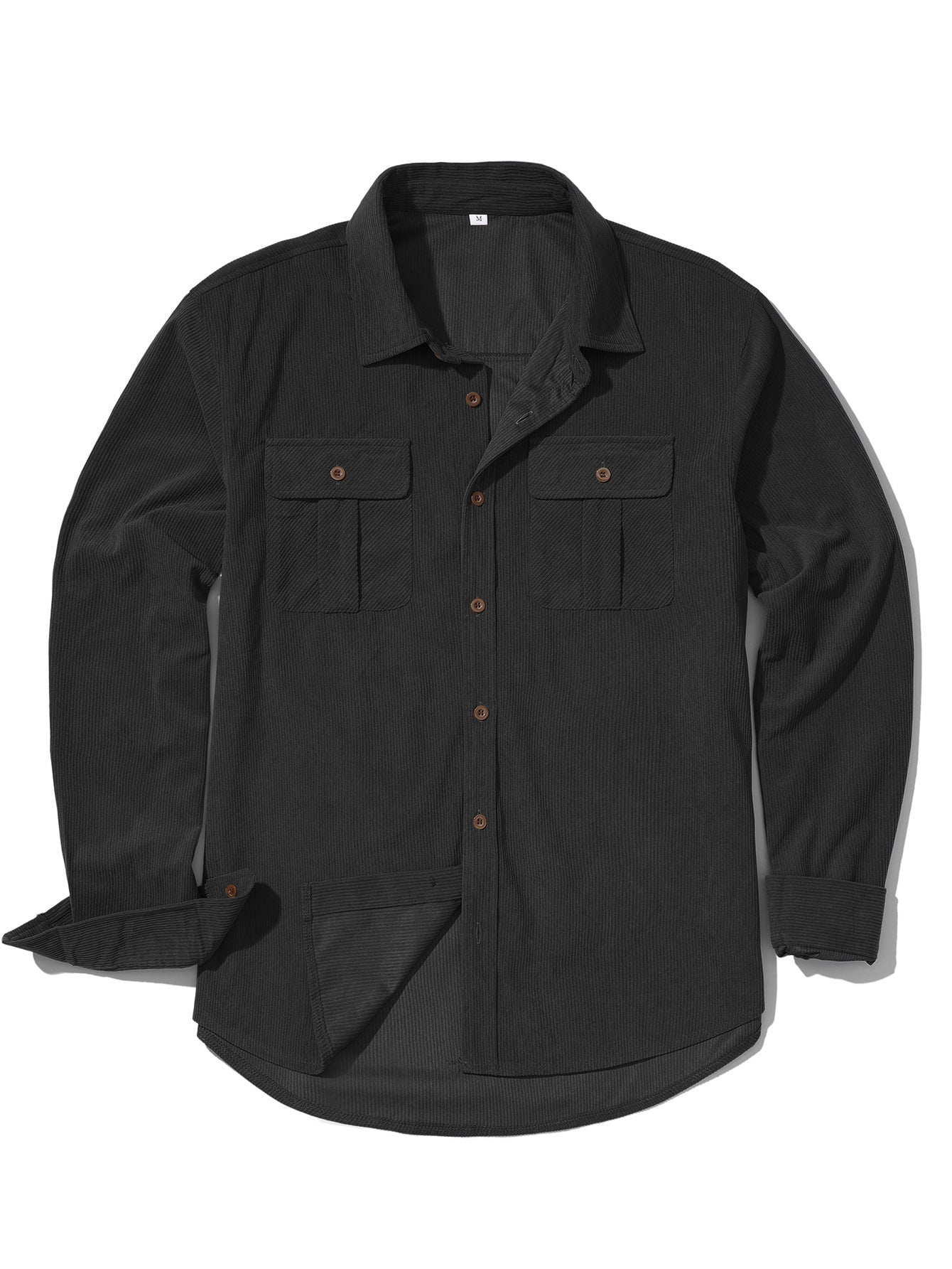 Men's Casual Outdoor Retro Light Core Velvet Solid Color Shirt