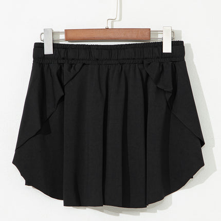 Black Drawstring Waist Above Knee Casual Shorts Wholesale