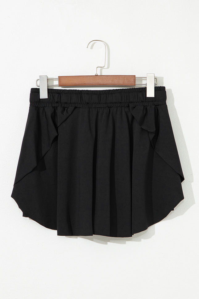Black Drawstring Waist Above Knee Casual Shorts Wholesale