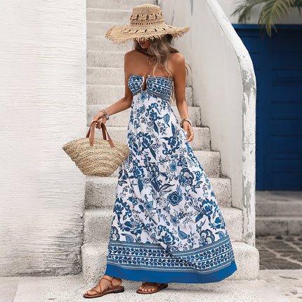 Women's Sleeveless Ethnic-style Printed Dress