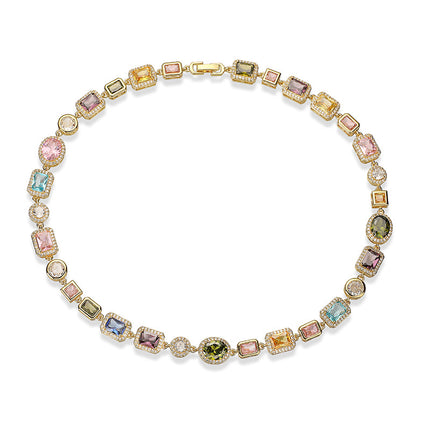 Retro Light-luxury Geometric Jewelry Set Featuring A Bracelet And Necklace