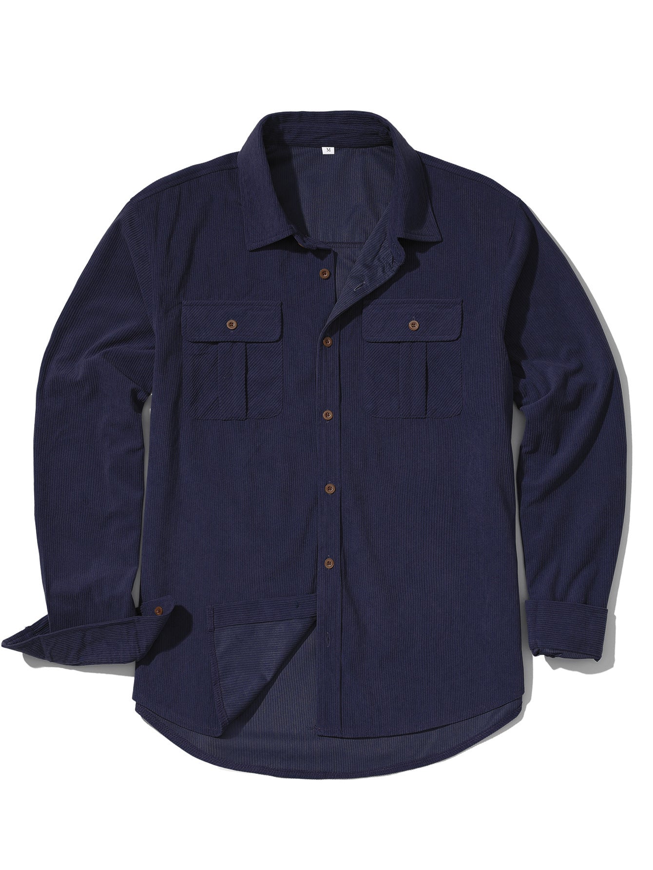 Men's Casual Outdoor Retro Light Core Velvet Solid Color Shirt