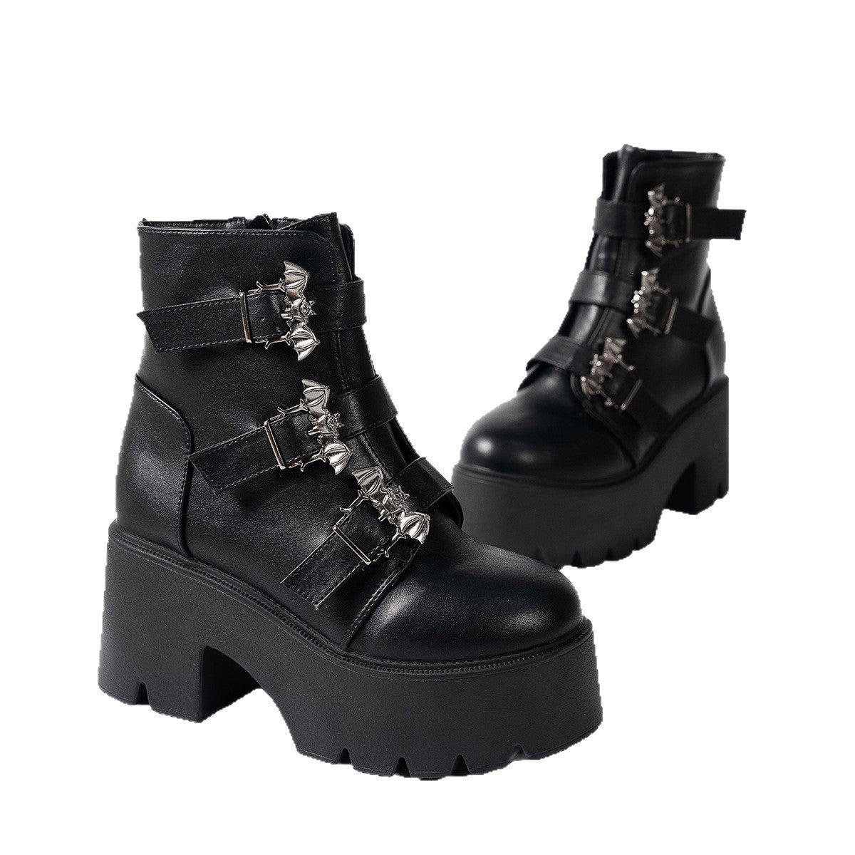 Women's Thick-soled Ankle Boots With Belt Buckle Decoration