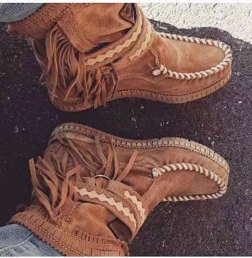 European And American Winter New Tassel Short Women's Boots