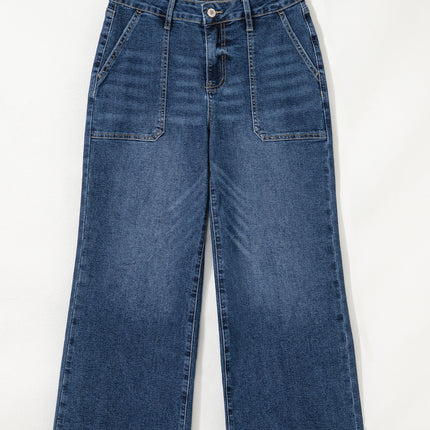Ashleigh Blue Cropped High Rise Wide Leg Jeans