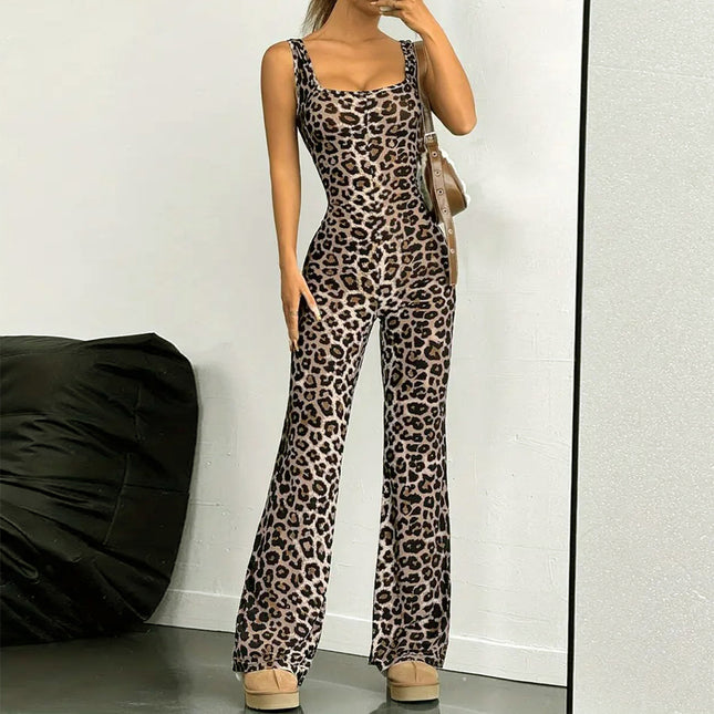 Summer New Slim Fit Backless Printed Jumpsuit For Women