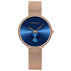 Rose Gold Strap Blue Face